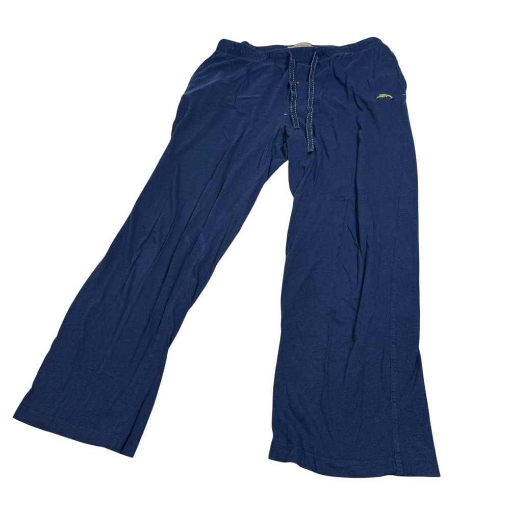 Tommy Bahama Mens Lounge Pants Navy Blue Cotton Modal Blend Large Drawstring EUC - Picture 2 of 8